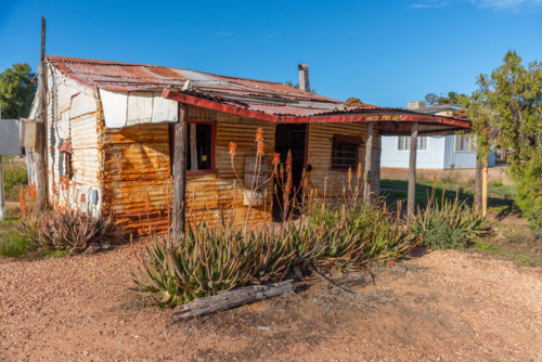 Coopers cottage built in 1916 in lightning ridge, new south wales, Australia - Australian Stock Image