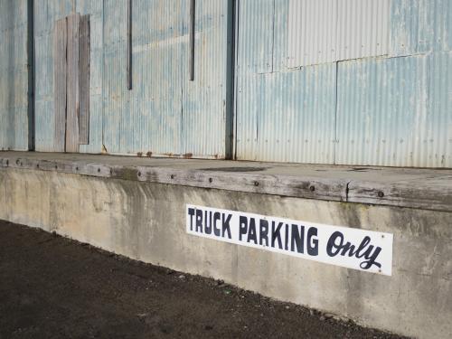Corrugated iron shed and signage - Australian Stock Image