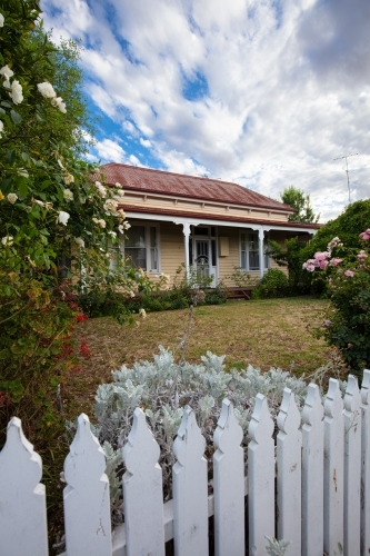 Country/rural style timber house in Horsham, Victoria - Australian Stock Image