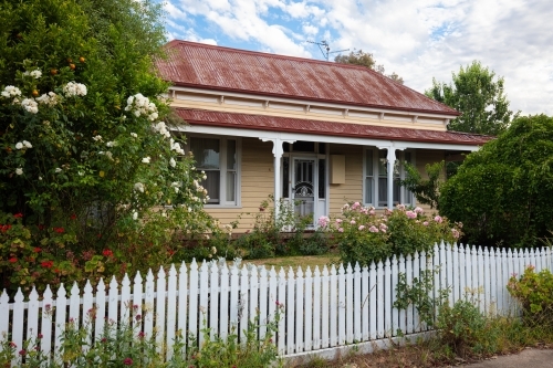 Country/rural style timber house in Horsham, Victoria - Australian Stock Image