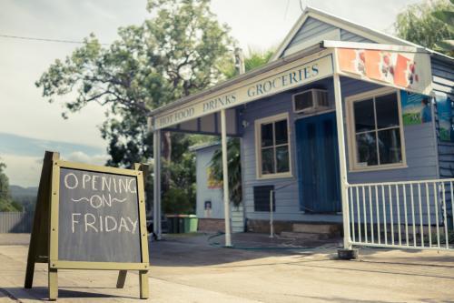 Country town general store opening day - Australian Stock Image