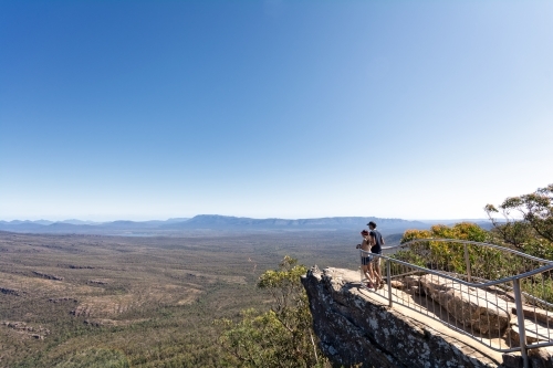 Couple enjoying the view at The Reeds Lookout, Grampians