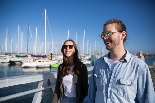 Couple Relaxing Near the Water - Australian Stock Image