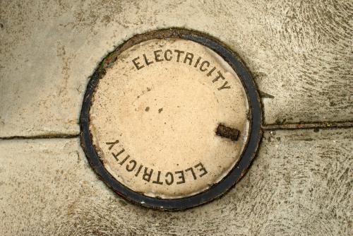Cover to underground electricity access - Australian Stock Image