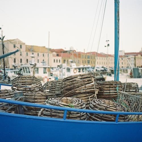 Crab Pot on Boat - Australian Stock Image