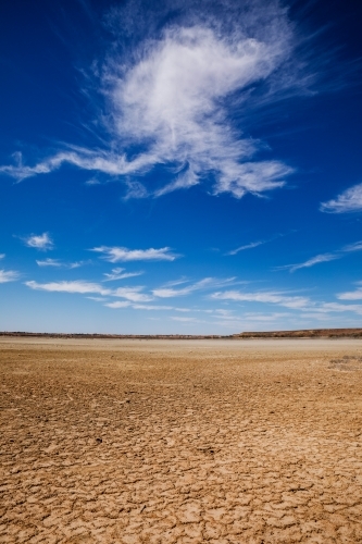 cracked dry lake bed vertical - Australian Stock Image