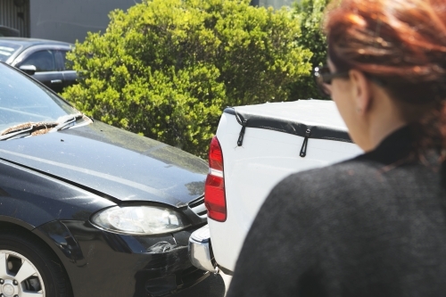 Crash and onlooker - Australian Stock Image
