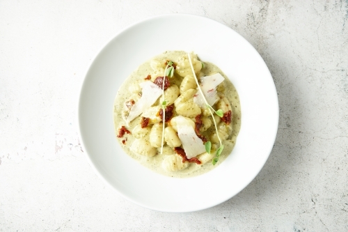 Creamy seafood soup bowl - Australian Stock Image