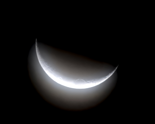 Crescent Moon with shine - Australian Stock Image