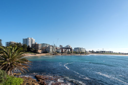 Cronulla beach and Bate Bay on a sunny day - Australian Stock Image