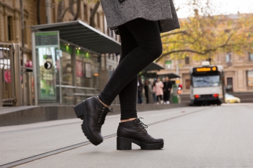 Crossing Collins Street - Australian Stock Image