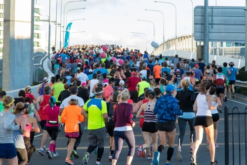 Crowd of people doing a fun run - Australian Stock Image
