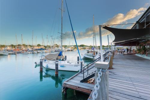 Cullen Bay Marina yachts in Darwin - Australian Stock Image