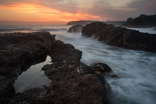 Dawn over the ocean at Kiama - Australian Stock Image