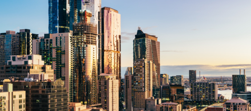 Dense City Skyline and Future Under Development - Australian Stock Image