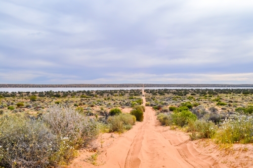 Desert track into the distance - Australian Stock Image