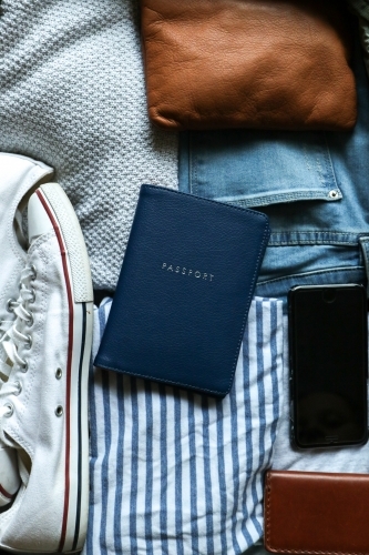 Detail of a packed bag ready for travel - Australian Stock Image