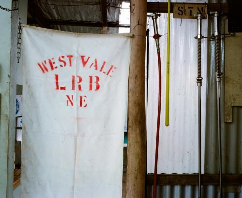 Detail of wool bale in shearing shed