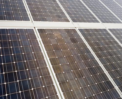 Detail shot of solar panels