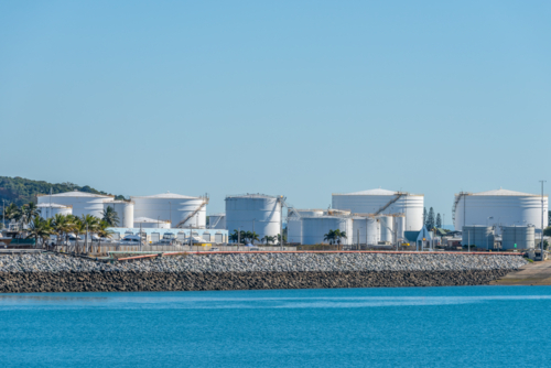Diesel storage tanks at Mackay Harbour - Australian Stock Image
