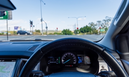 Driving a Car as seen from the Driver's View