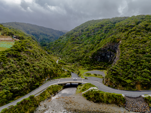 Driving over bridge on the Great Ocean Road - Australian Stock Image