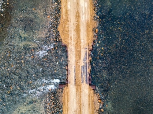 Drone image of a river crossing - Australian Stock Image