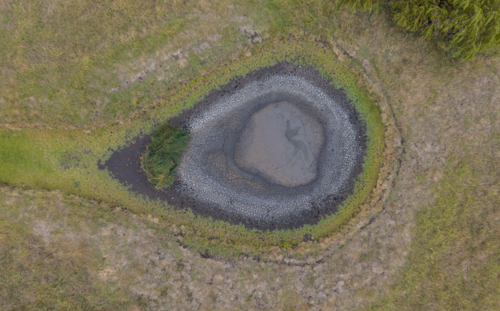 Dry Dam on a Farm near Glen Innes, New South Wales - Australian Stock Image