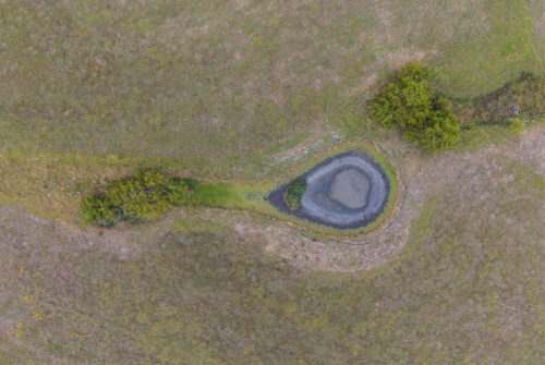 Dry Dam on a Farm near Glen Innes, New South Wales - Australian Stock Image