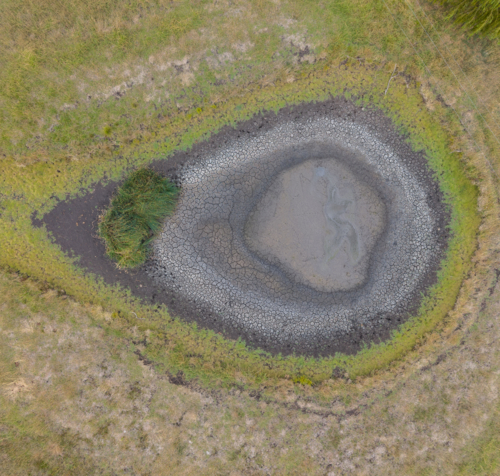 Dry Dam on a Farm near Glen Innes, New South Wales - Australian Stock Image