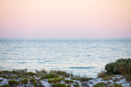 Dunes and beach at dusk, horizontal - Australian Stock Image