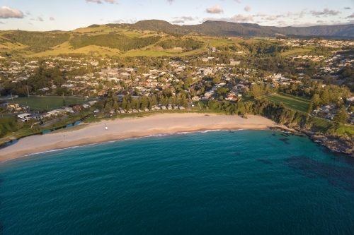 Early morning aerial view of south coast town of Kiama