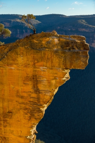 Early Morning at Hanging Rock in the Blue mountains National Park - Australian Stock Image
