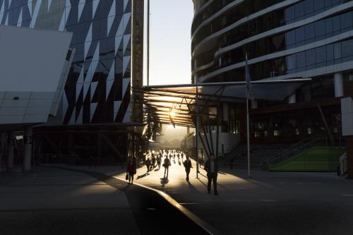 Early morning commuters in Melbourne - Australian Stock Image