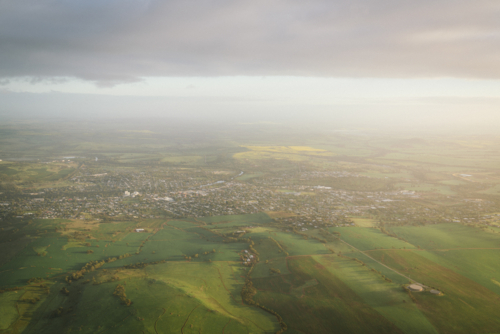 Early morning over the town of Northam in the Avon Valley of Western Australia - Australian Stock Image