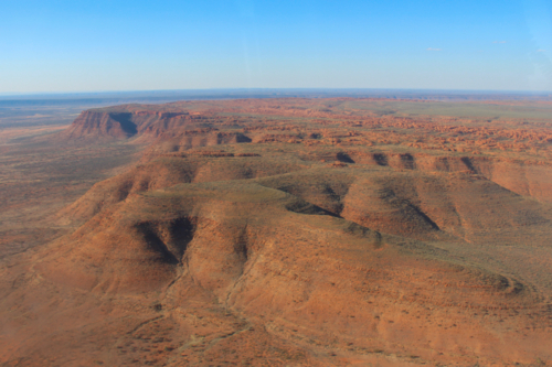 Edge of Kings Canyon from a helicopter - Australian Stock Image