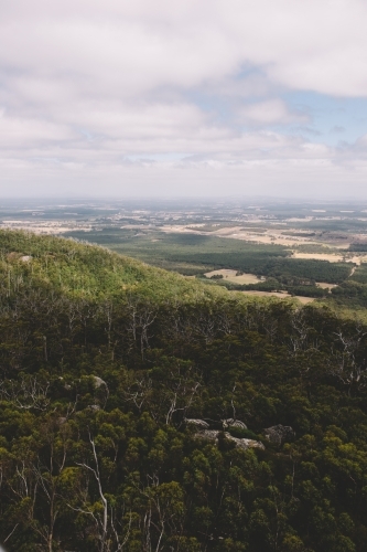 Elevated view of farmlands and fields - Australian Stock Image