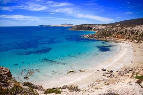 Empty beach elevated view - Australian Stock Image