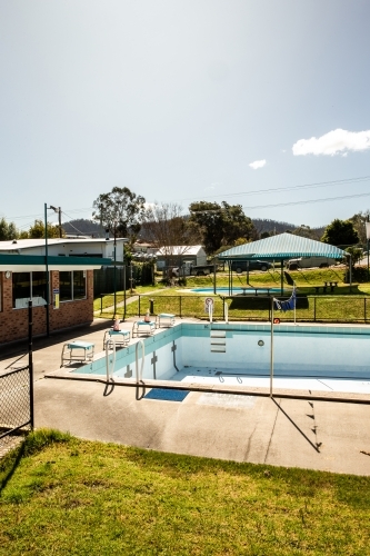 Empty swimming pool without guests - Australian Stock Image