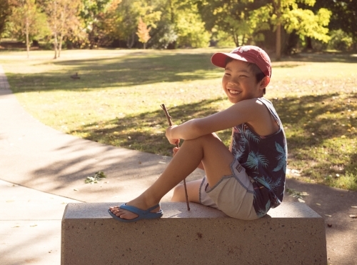 Enjoying the great outdoors - Australian Stock Image