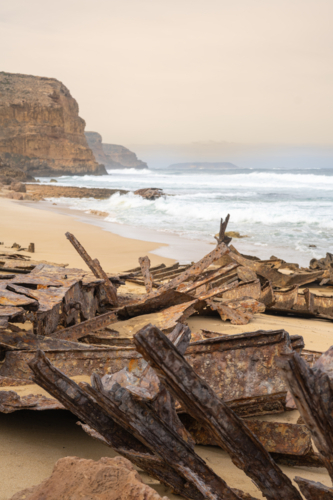 Ethel Beach wreck - Australian Stock Image