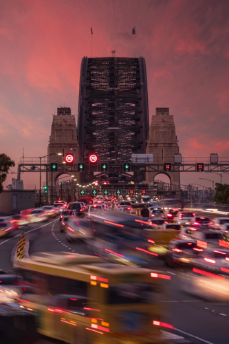 Evening traffic at harbour bridge - Australian Stock Image