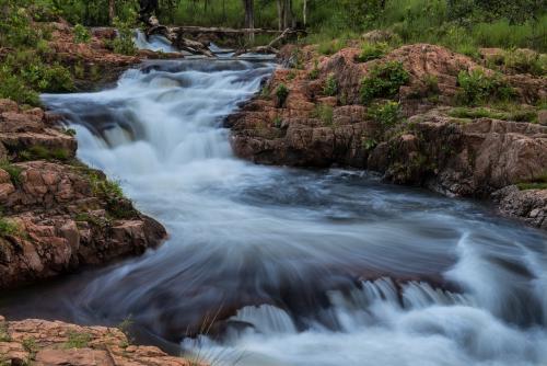 Fast flowing river over rocks