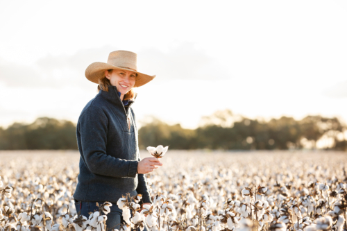 Female cotton farmer at harvest - Australian Stock Image