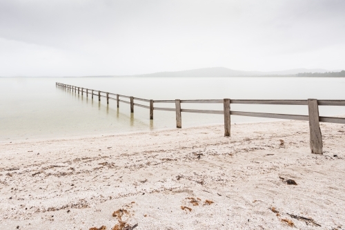 Fence at Mortimer Bay, Tasmania - Australian Stock Image