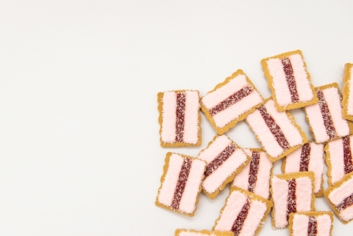 File of iced vovo biscuits - Australian Stock Image