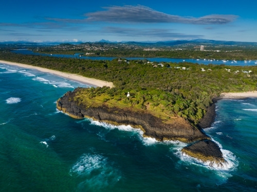 Fingal Head by drone - Australian Stock Image