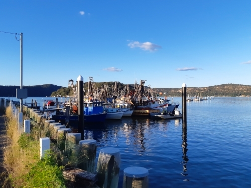 Fishing boats on a mid-winter Sunday - Australian Stock Image