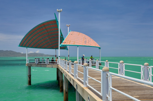 Fishing jetty on the Strand, Townsville. - Australian Stock Image