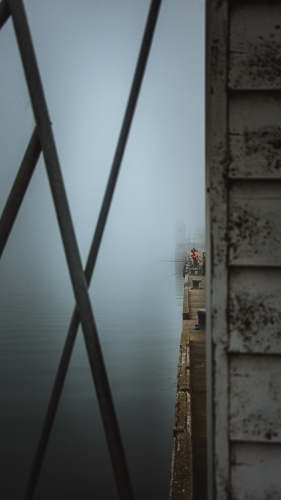 Fishing off a Pier - Australian Stock Image